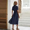 Abiti casual estivi per donna 2024 stampa color block abito ampio manica corta Boho copricostume femminile