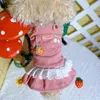 Hondenkleding Leuke winter huisdier riemrok Kersenverdikte corduroy Kattenjurken voor kleine kleding Puppy Poedel Teddykleding