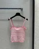 Chan 2024 High Quality Clothes Knitted CC Crop Vest Tops T Shirt Designer Tshirt Women Sexy Top Mother's Day Gift