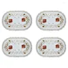 Table Mats Set Of 4 Floral Placemats White Vintage Embroidered Lace Doilies Runner