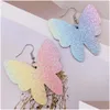 Dangle & Chandelier Best Selling Lady Fashion Leather Earring For Women Wedding Luxury Jewelry Statement Shiny Butterfly Earrings Jew Dhato