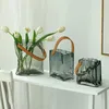 Vases Vase en verre nordique Unique Art Bourse Forme Élégant Décor Polyvalent Transparent Fishbowl Pots De Fleurs Maison
