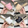 Womens Slippers designer sandals women luxury shoes stylish sandal leather metal double g platform woven sole black white pink slipper