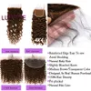 #4 Chocolate Brown Colored Water Wave Bundle With Closure Frontal HD Transparent Lace Brazilian Raw Human Hair Weave Bundle Deal