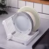 Assiette à vaisselle pliable, support de séchage, organisateur, égouttoir, support de rangement en plastique, organisateur de cuisine blanc