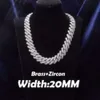 925 Silver Gra Moissanite 20mm Wide Diamond Iced Out Netclace Miami Cuban Link Chain Hip Hop Rapper Life Men Netlace