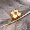 Designer Brand Hoge Versie van Clover ketting dames glod dik vergulde 18k rose goud klein beimu jade merg