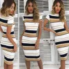 Women Red Summer Sexy Sheath Striped Beach Dress O-Nec 601826