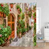 Shower Curtains Spring Landscape Curtain Green Plants Flowers Trees Nature Garden Scenery Home Wall Hanging Cloth Bathroom Decor