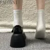 Botlar Platform Mary Jane Ayakkabı 2023 Yeni Kadın Ayakkabıları Kadınlar Kalın Topuklu Modaya Sokak Lolita Ayakkabı Yuvarlak Ayak Ayak Bileği Kayış Ayakkabı Pompaları