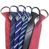 Bow Ties 7cm Korean Version Business Wedding Zipper Lazy Tie Gift Of Shirt Accessories For Boyfriend Husband Father Neckties
