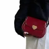 Borsa a tracolla Menger Love Heart da donna in pelle verniciata Borsa a tracolla piccola da donna rossa retrò Fi Chain Borsa da sella femminile Borse