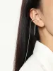 Kolczyki s'steel srebrne srebrne 925 Projekt geometrii prosty X -SKAPAPAD CLIPOWANY Prezent dla kobiet mankiet Earing łańcuch frędzle biżuteria