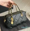 Women Luxurys Boston Bags Diamond Designer Pillow Bag Fashion Bowling High Quality Lattice Leather Handbags Gold Chain Crossbody Bags