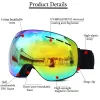 Bril Skibril met magnetische dubbellaagse gepolariseerde lens Skiën Antifog UV400 Snowboardbril Heren Dames Skibril Brillenkoker