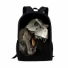 Bolsas fofas 3D Dinosaur Print Kids School School Backpack para meninas para meninos Bolsa de livros de estudantes Mochila de escolaridade de grande capacidade