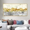 Goudblad Abstract olieverfschilderijen op canvas handgeschilderde kunstbloemen boom schilderen groot frameloze canvas schilderen muur decor voor woonkamer slaapkamer decor