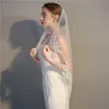 hot Sale Short Appliqued Wedding Veil Bridal Veils Cheap One Layer Bridal Veils Wedding Accories Velo De Novia g6wm#