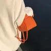piccola borsa da donna arancione design borsa quadrata modello litchi portare a mano mini borsa tofu 01-SB-dflzmn A0cn #