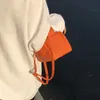 Bolso pequeño de color naranja para mujer, bolso cuadrado con diseño de lichi, bolso de mano con mini bolso de tofu 01-SB-dflzmn A0cn #