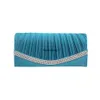 Designer Luxury fashion Diamond Clutch Bags Fashionable pleated handbag with water diamonds for dinner and grab bag