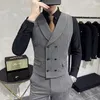 メンズスーツメンズラペルダブルブレストベストまたはスーツパンツ2PCSセット（ズボンとベスト） - 花groommen服装男性コスチュームマイリア