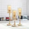Candle Holders Gold Candlestick Holder ze szklaną okładką domowy retro przy świecach obiad romantyczny wystrój ślubny