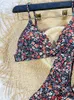 Maillots de bain pour femmes Bikini maillot de bain femme 2024 nouveau bikini imprimé floral à bretelles ensemble sexy maillot de bain en forme de T été deux pièces maillot de bain de plage maillot de bain femme J240330