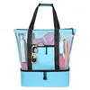 Женская сетчатая прозрачная сумка большой емкости, двухслойная теплая консервация, большие пляжные сумки для пикника, L24Y #
