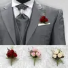 groom Boutniere Man Pin Suit Corsage Bridal Butthole Wedding Wrist Fr Party Mariage Decor Artificial Silk Rose Frs u9xN#