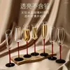 Copos de vinho 1 peça, restaurante romântico, preto, vermelho, gradiente, champanhe, cristal, arte, barriga grande, copo de festa