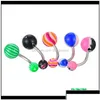 Navel Bell Button Rings Bell Button Promotion 110Pcs Mixed Modelscolors Body Jewelry Set Resin Eyebrow Navel Belly Lip Tongue Nose P Dhplu