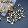 Colliers 50pcs / lot 15 mm Nickle Nickle en acier inoxydable gratuit Gold Homster fermoir saut de saut pour le collier de bricolage