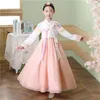 Abbigliamento tradizionale coreano Ragazze Hanbok Ricamo Manica Lg Costume di danza antica Performance sul palco Retro Court Dr o104 #