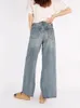 Jeans da donna Pantaloni da donna Primavera/Estate 2024 Vita alta Paint Gamba larga effetto consumato Strappato