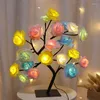 Table Lamps Led Lights Gift Home Room Decor Rose Tree Lamp Usb 24leds Flower For Party Wedding Christmas Electric Living