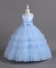 Robes d'anniversaire/de fête pour filles, beauté rose bleu bijou, robes de concours de beauté pour filles, robes de demoiselle d'honneur, jupes de tous les jours, vêtements pour enfants, SZ 2-10 D330262