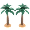 Decorative Flowers Landscaping Plant Ornaments Model Accessories 2pcs (PVC With Base Decor Fake Palm Tree