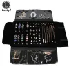 Display Portable Black Black Gioielli Rolto Rotole Borsa Anello Penda Vite Pendant Orecchini Organizzatore Orecchini Orecchini Orecchini Casella Casella Casella