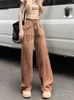 Dżinsy damskie Y2K Brown Vintage Hip Hop Denim Denim Pants Female Street Street Style Spodery Kobiety Ubrania wysokiej prostej nogi