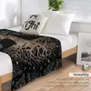 Decken Baum des Lebens -yggdrasil Golden und Marmor Ornament werfen Decke dünne Sofa Haardesigner