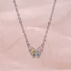 Flower Fairy Collar Chain Super Immortal Sweet Girl Feeling Simple and Light Luxury Pendant Womens Temperament Colored Zircon Butterfly Necklace