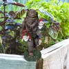 Garden Decorations Funny Gnomes Figurine Sculpture Ornament Outdoor Resin Statue Black Gorilla Elf Miniatures For Pathway Fence Lawn