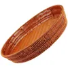 Dinnerware Sets Drying Basket Desktop Tray Storage For Table Fruit Round Woven Bread Baskets Pp Kitchen Countertop
