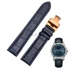 Bands Fashion genuine leather band crocodile texture strap bracelet Wrist 14mm 16mm 18mm 20mm 22mm dark blue H240330