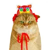 Cão vestuário ajustável chapéu de estimação dragão chinês festivo laço-up headwear para gatos cães ano celebração animais de estimação festival