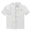 T-shirt da uomo manica corta doppiopetto chef cameriere uniforme da lavoro catering T-shirt Z6AL #