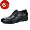 Zapatos informales de cuero de negocios para hombre, plantilla Formal para aumento de altura, 6CM, oficina británica, Oxfords de ocio a la moda, color negro