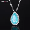 Collane di lusso 15*25mm sapphire paraiba tormalina collana a ciondolo per donna laboratorio laboratorio gembo di gioielli di gioielli regalo di compleanno