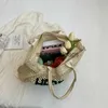 Сумки с левой стороны, летняя женская сумка с буквенным дизайном, тканая сумка на плечо из травы, 2024, большая пляжная женская сумка ручной работы большой емкости H240330